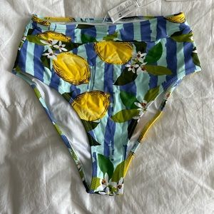 Cupshe High Waisted Lemon Bikini Bottoms- M